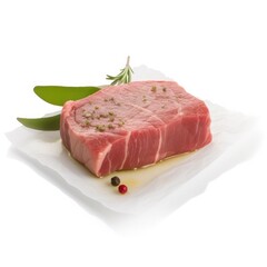 Fototapeta premium Cube Steak tenderized Round Steak. Generative AI