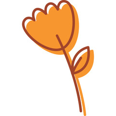 Orange Doodle Leaf-06