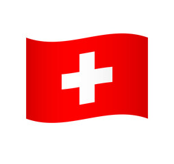 Obraz premium Switzerland flag - simple wavy vector icon with shading.