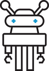 robot character icon illustration
