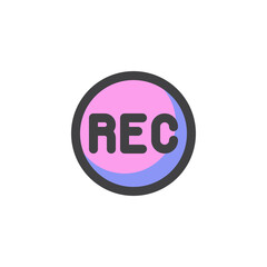 Record button filled outline icon