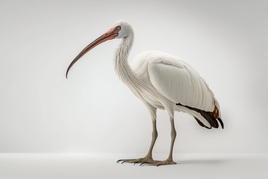 White ibis isolated on a white background. 3d rendering.
created with generative AI