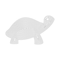 Turtle line art, doodle vector illustration