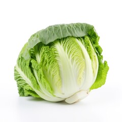 Fototapeta premium Chinese Cabbage Isolated on White. Generative AI