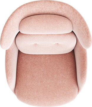 Top view pink armchair