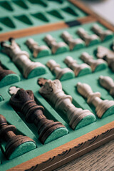 Chess pieces in a case