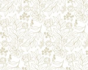 Èáë„ÅÆËä±„Å®Â∞èËä±„Å®Á∑ë„ÅÆËëâ„ÅÆÁ∑öÁîª„ÅÆ„Ç∑„Éº„É†„É¨„Çπ„Éë„Çø„Éº„É≥ËÉåÊôØÈÄèÈÅé