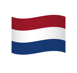 Netherlands flag - simple wavy vector icon with shading.