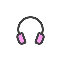 headphones filled outline icon