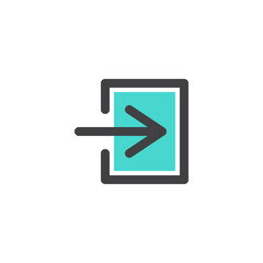 Enter button filled outline icon