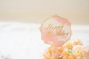 誕生日　カーネーションの文字入れ背景素材