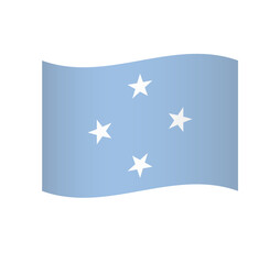 Obraz na płótnie Canvas Federated States of Micronesia flag - simple wavy vector icon with shading.