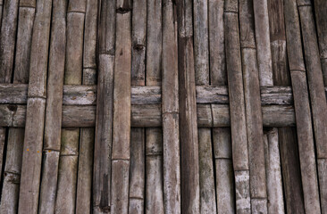 A detail handicraft bamboo weaving background. old vintage style.