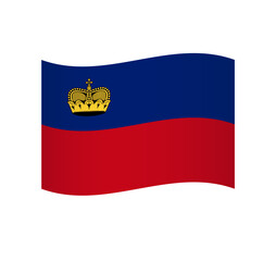 Obraz premium Liechtenstein flag - simple wavy vector icon with shading.