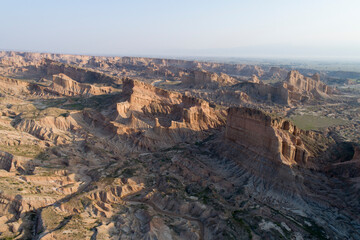 Aerial View of Badlands in Mond Mountain, Bushehr, Iran