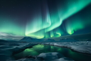 Fototapeta na wymiar Background with lights of Aurora Borealis. Generative AI