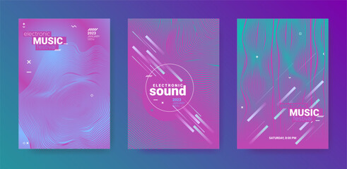 Abstract Music Poster. Electronic Party Flyer. Vector Dj Background.