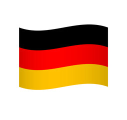 Germany flag - simple wavy vector icon with shading.