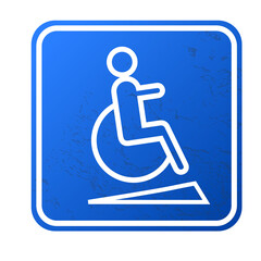 blue disable sign illustration for building or public area