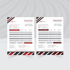 Creative Invoice minimal design template. Bill form business invoice accounting.