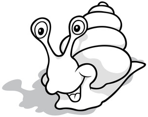 Drawing of a Funny Snail with a Smile