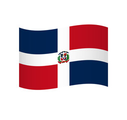 Dominican Republic flag - simple wavy vector icon with shading.