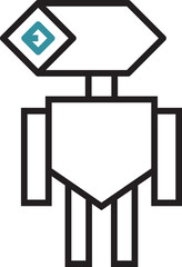 robot character icon illustration