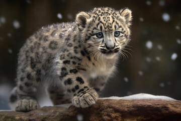 Fototapeta na wymiar snow leopard cub