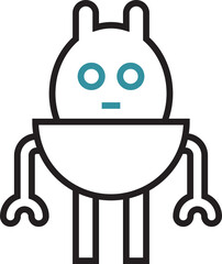 robot character icon illustration