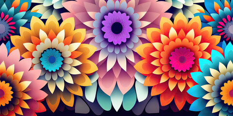 Abstract colorful floral background wallpaper design (Generative AI)