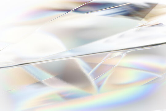 透明感の美しい虹色のメタリックなクールなガラス質感のアブストラクト