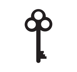 Old key vector icon. Antique key design.