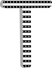 dotted capital letter T, uppercase letter T