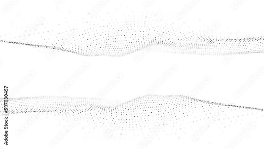 Poster 3d dynamic double digital wave. smart technology wave. flow digital structure. cyber technology back