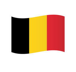 Belgium flag - simple wavy vector icon with shading.