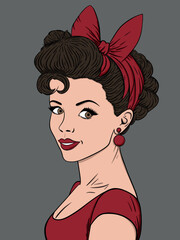 Illustration of pin up girl