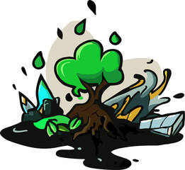 Environmental damage png graphic clipart design