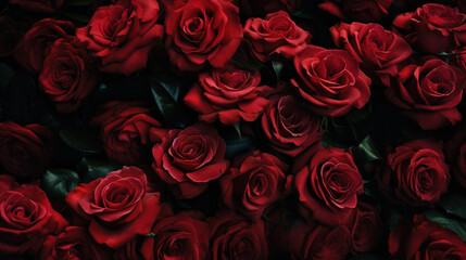 Red roses wallpaper. AI