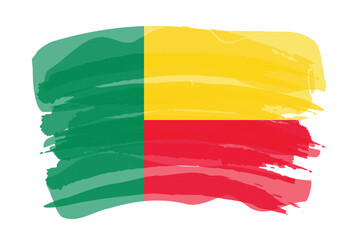 Brush stroke flag of BENIN