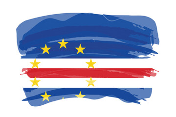 Brush stroke flag of CAPE VERDE