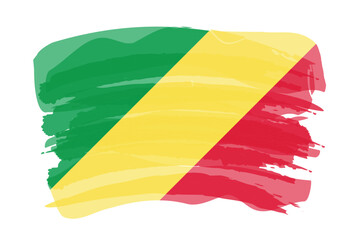 Brush stroke flag of CONGO