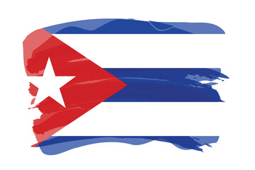 Brush stroke flag of CUBA