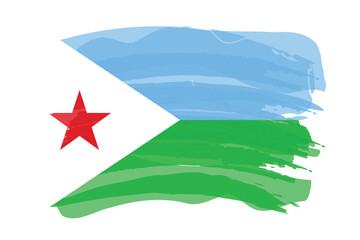 Brush stroke flag of DJIBOUTI