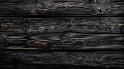 Fototapeta premium Black color of wood texture background, Genertive Ai