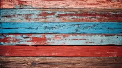 Obraz premium Blue and red color of wood texture background, Genertive Ai