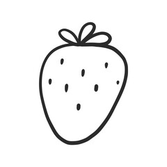 Strawberry Vegetable Sketch Color simple icon Hand-drawn Cartoon Illustration Outline