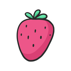 Strawberry Vegetable Sketch Color simple icon Hand-drawn Cartoon Illustration