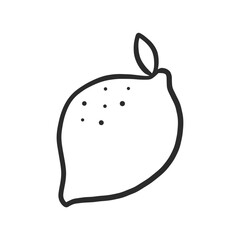 Lemon Vegetable Sketch Color simple icon Hand-drawn Cartoon Illustration Outline