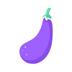 Eggplant Vegetable Sketch Color simple icon Hand-drawn Cartoon Illustration