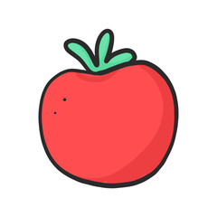 Tomato Vegetable Sketch Color simple icon Hand-drawn Cartoon Illustration